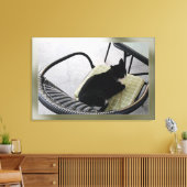 テラスの黒猫 キャンバスプリント (インサイチュ (リビング))