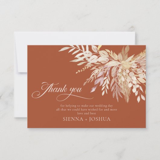 テラスエレガントコッタクリームの葉デュエット写真 サンキューカード (正面)