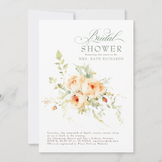 テラスエレガントコッタフラワーズボホブライダルシャワー 招待状 (正面)