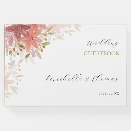 テラスエレガントコッタ赤面ワイルドフラワーウォータカラーアル ゲストブック (正面)