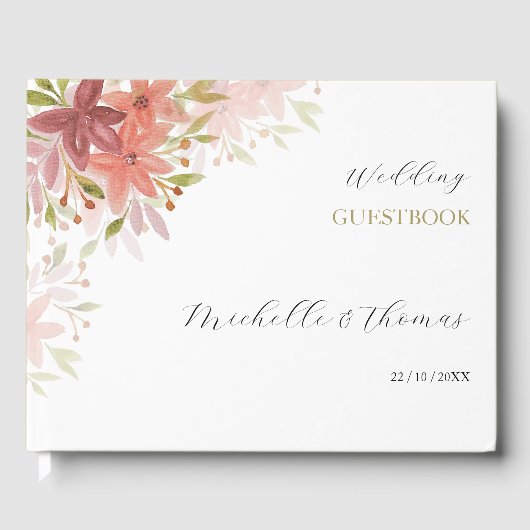 テラスエレガントコッタ赤面ワイルドフラワーウォータカラーアル ゲストブック (正面)