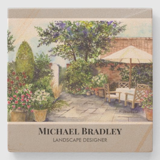 テラスオブザマナーハウスヨークウォーターカラーガーデン ストーンコースター (正面)