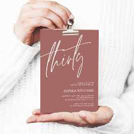 テラスコッタミニマリスト30th誕生日招待状 招待状