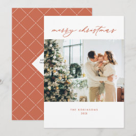 テラスモダンコタエレガントクリスマスフォトホリデーC シーズンカード