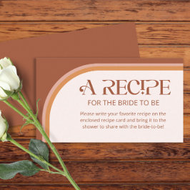 テラスモダンコッタアーチレシピのための花嫁 エンクロージャーカード