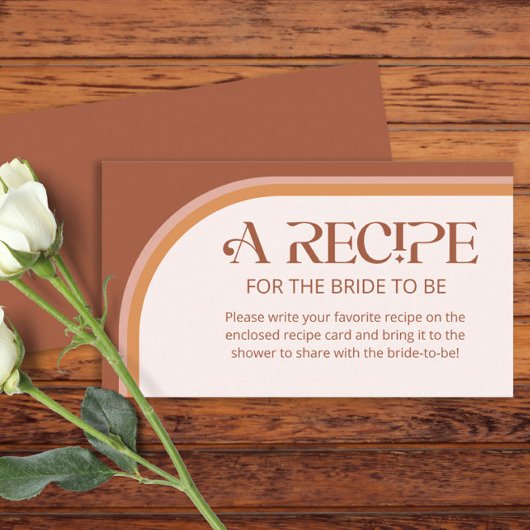 テラスモダンコッタアーチレシピのための花嫁 エンクロージャーカード