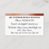 テラスモダンコッタオレンジ色の銀大理石タイポグラフィ 名刺 (裏面)