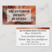 テラスモダンコッタオレンジ色の銀大理石タイポグラフィ 名刺 (正面/裏面)