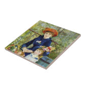 『テラス上の姉妹』（ピエール・レノワール作） タイル (側面)