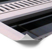 テラス付きホワイトコンクリート建物 ポスター (角)