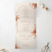 テラス素朴コッタアーチフォトオータム秋の結婚式 三つ折り招待状 (内部)