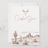 テラス素朴コッタウェスタンまたはロデオカップルのシャワー 招待状 (裏面)