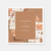 テラス素朴コッタボホパンパスラン結婚ズ スタンダードカクテルナプキン (正面)