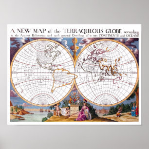 テラス・グローブのアーカイブ・ポスターの新しい地図 ポスター