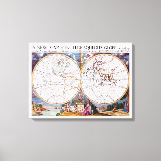 テラス・グローブキャンバスプリントの新しい地図 キャンバスプリント (正面)