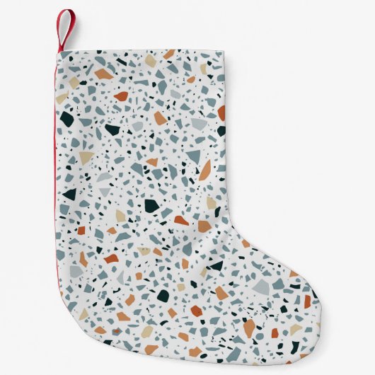 テラゾの床大理石のシームレスな手の型枠を作ったパター スモールクリスマスストッキング (正面)