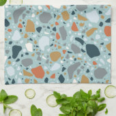 テラゾインブルー キッチンタオル (折り畳み)