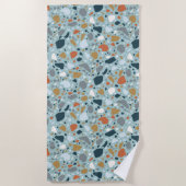 テラゾインブルー ビーチタオル (正面)