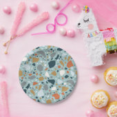 テラゾインブルー ペーパープレート (パーティー)