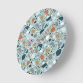 テラゾインブルー ラウンド壁時計 (傾斜)