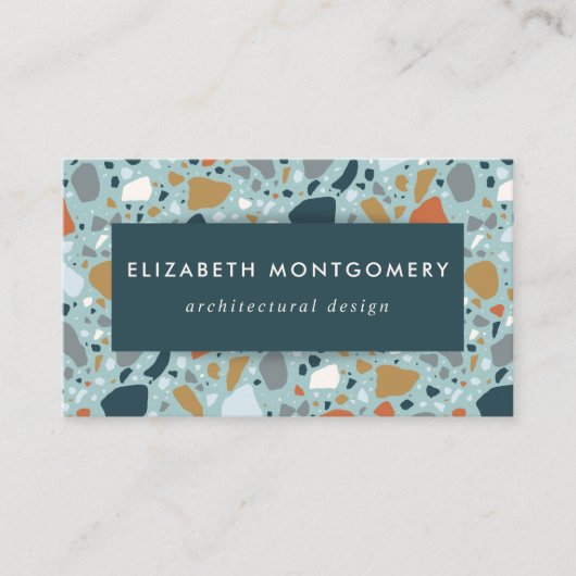 テラゾインブルー 名刺 (正面)