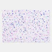 テラゾエレガントーパープルティール（緑がかった色）白黒パターン ラッピングペーパーシート (正面)