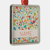 テラゾカラフルーパターン名建築おもしろい メタルオーナメント (右)