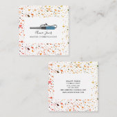 テラゾカーリングアイアンサロン美容師 スクエア名刺 (正面/裏面)