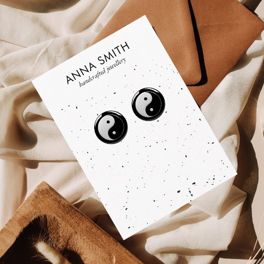 テラゾストーンクラフトマーブルイヤリングディスプレイ 名刺