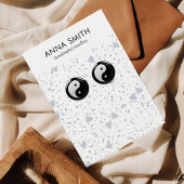 テラゾストーングレーミニマル大理石イヤリングディスプレイ 名刺