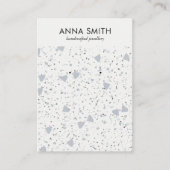 テラゾストーングレーミニマル大理石イヤリングディスプレイ 名刺 (正面)