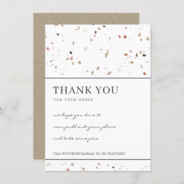 テラゾセラミックパター企業のン事業ロゴ サンキューカード