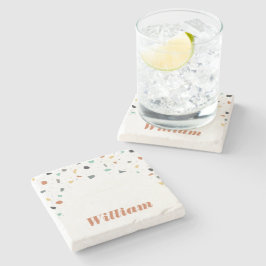 テラゾタイル紙吹雪モダンスタイルアーストーン ストーンコースター