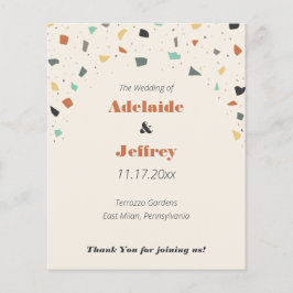 テラゾタイル紙吹雪モダン結婚式 プログラム