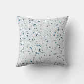 テラゾティール(緑がかった色)エレガントブルーグリーンホワイトグレーレトロ クッション (裏面)