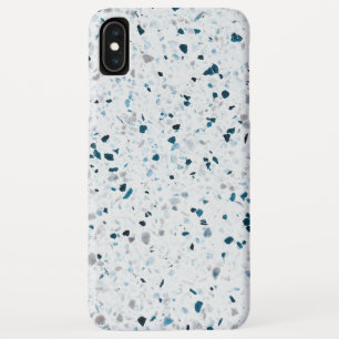 テラゾティール(緑がかった色)エレガントブルーグリーンホワイトグレ iPhone XS MAXケース