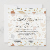 テラゾテラコッタモダンスクエアブライダルシャワー 招待状 (正面)