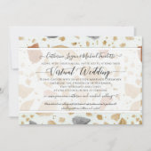 テラゾテラコッタモダンバ自然リ結婚アの 招待状 (正面)