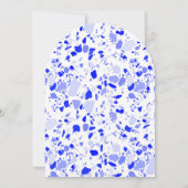 テラゾハンドドローカスタムドバーバルミツワーアーチ 招待状 (裏面)