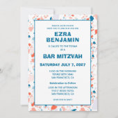 テラゾハンドドローカスタムドバーバルミツワー 招待状 (正面)