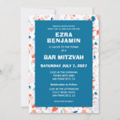 テラゾハンドドローカスタムドバーバルミツワー 招待状 (正面)