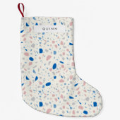 テラゾパターンニュートラルエレガントナチュラル スモールクリスマスストッキング (正面)