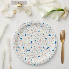 テラゾパターンニュートラルエレガントナチュラル ペーパープレート