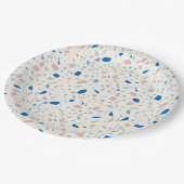 テラゾパターンニュートラルエレガントナチュラル ペーパープレート (アングル)