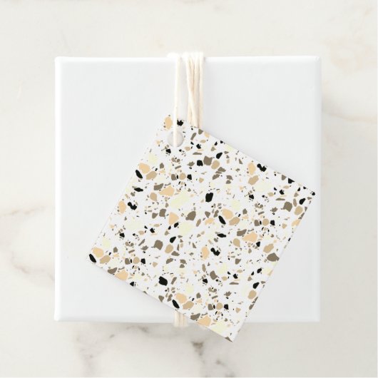 テラゾパターンハンド描画セピミニマルア フェイバータグ (インサイチュ)