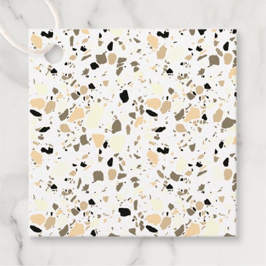 テラゾパターンハンド描画セピミニマルア フェイバータグ (正面)