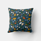 テラゾパターンブルー クッション (裏面)