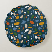 テラゾパターンブルー ラウンドクッション (裏面)