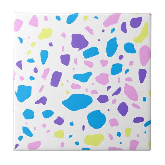 テラゾパターンホメデコ裏当てセラミックタイル タイル (正面)