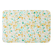 テラゾパターン(の模様が)あるバスマット緑と金ゴールド バスマット (正面)